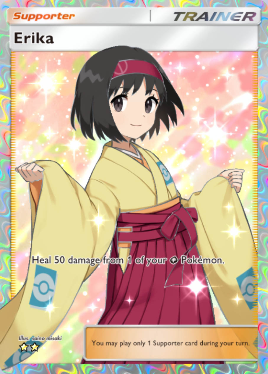 Full-Art Erika Supporter Card