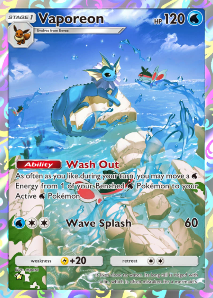 Alternate Vaporeon IR Card