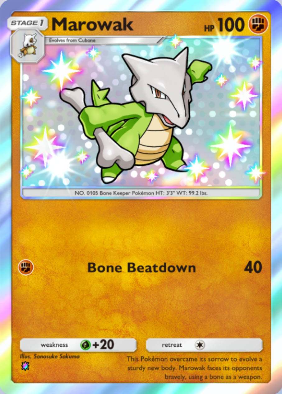 Shiny Marowak Card